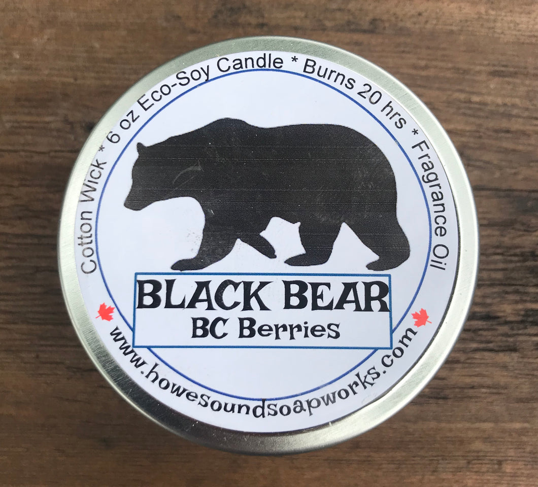 6 oz Candle - Eco Soya - Black Bear